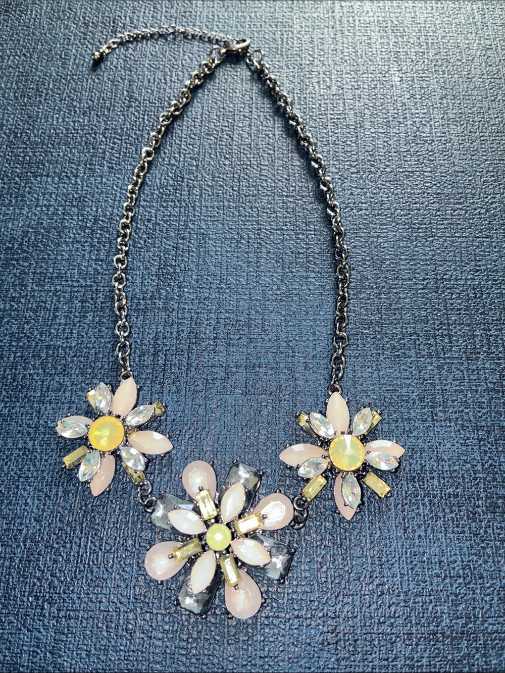 Vera Bradley Pink & Yellow Floral Crystal Necklace